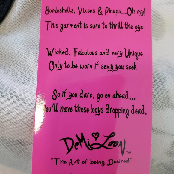 Demi Loon Black-White Floral Bombshell Vixen Pin up Back Corset Tie Dress Sz 2XL - Picture 14 of 14